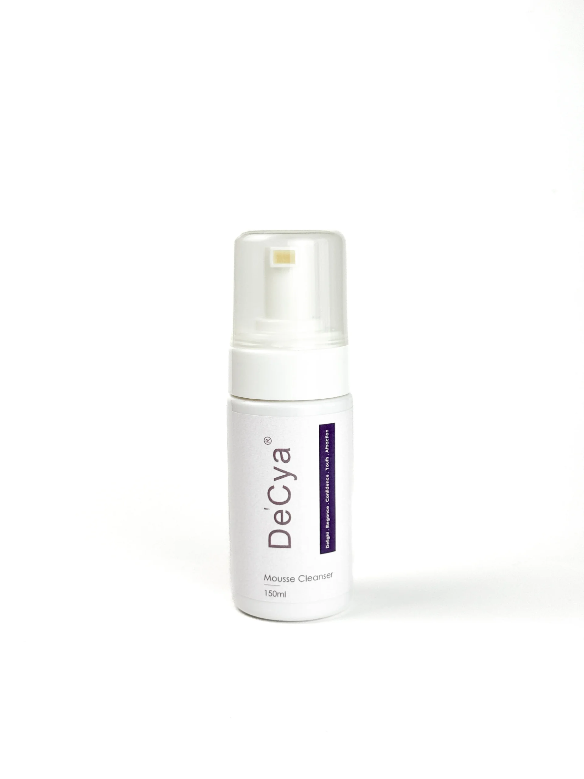 White pump bottle of Mousse Cleanser from a leading facial cleanser manufacturer, offering private label facial cleanser and facial cleanser OEM services
