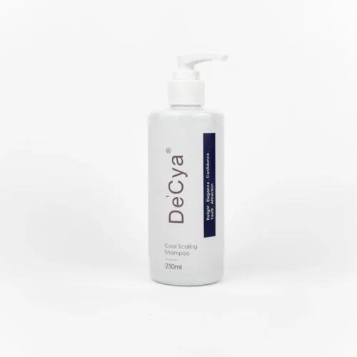Cool Scaling Shampoo in a white pump bottle manufacture by Cylin Cosmetic, offering OEM hair shampoo products in Malaysia